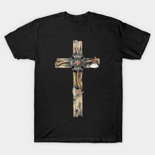 Firefighter Jesus Cross T-Shirt
